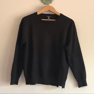 Distressed black sweater, size M